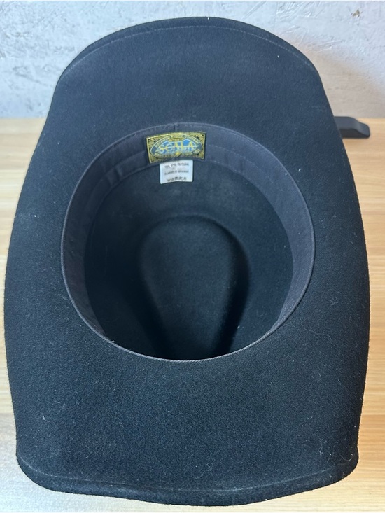 Scala Black Cowboy Hat with Studded Brown Band wool felt - Picture 5 of 8